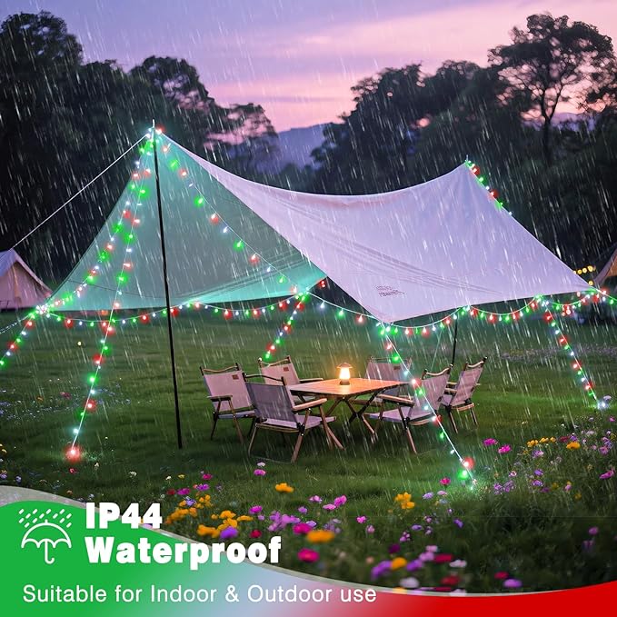 100FT 300 LED Christmas Lights Outdoor, Plug in Christmas String Lights Indoor, Waterproof & 8 Modes & Timer Function, Connectable Fairy Twinkle Light for Bedroom Patio Xmas Decor, Red White Green