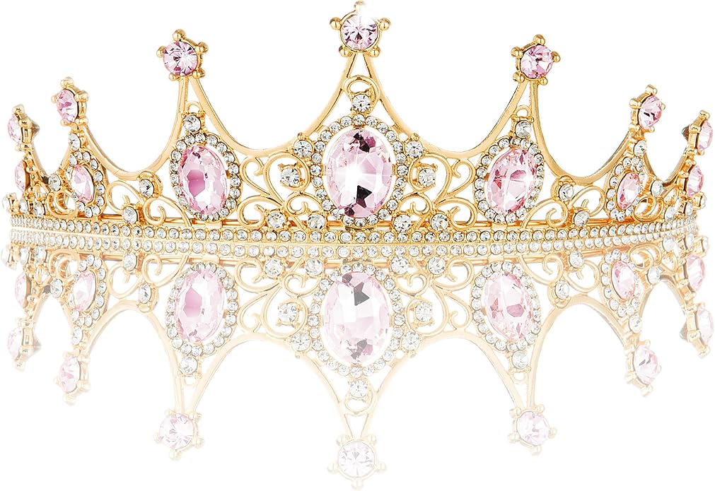 Gold Crown for Women, Crystal Queen Tiaras Headband Wedding Bridal Hair Accessories, Birthday Party Prom Cake Topper