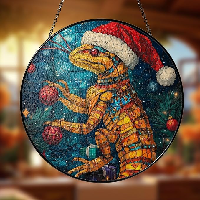 Deathstalker Scorpion Stained Glass Window Hanging Decor - Deathstalker Scorpion Christmas Decor - Handmade Window Ornament - Beautiful Xmas Gift & Home Decoration