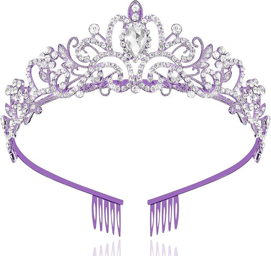 TAROSE Crowns for Women and Girls, Queen Crystal Gold Silver Tiaras with White Rhinestone and Combs, Goddess Crown for Wedding Bride Birthday Princess Bridal Shower Hair Accessories for Women