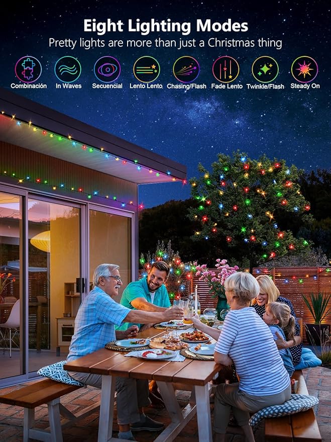 1000 LED String Lights Outdoor, 328FT Multicolor Christmas Lights for Outside with Remote, Timer Memory Function, 8 Modes Waterproof Fairy Lights Plug in, for Xmas Tree Bedroom Patio Party