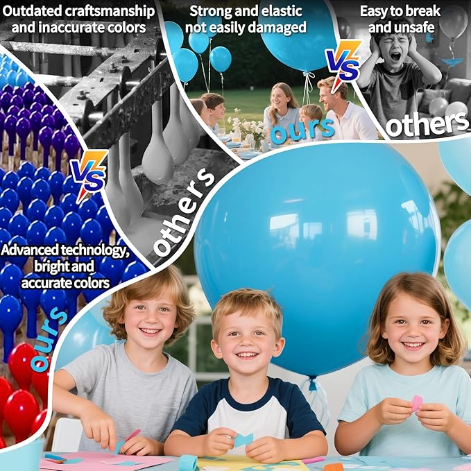 KAWKALSH Light Blue Balloons 9pcs 36 Inch Extra Large Big Jumbo Giant Baby Sky Aqua Blue Balloons for Graduation Baby Shower Gender Reveal Weddings Birthday Party Decorations