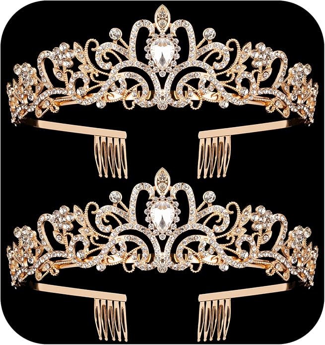 Crystal Tiara Crowns For Women Girls Princess Elegant Crown with Combs Women's Headbands Bridal Wedding Prom Birthday Party