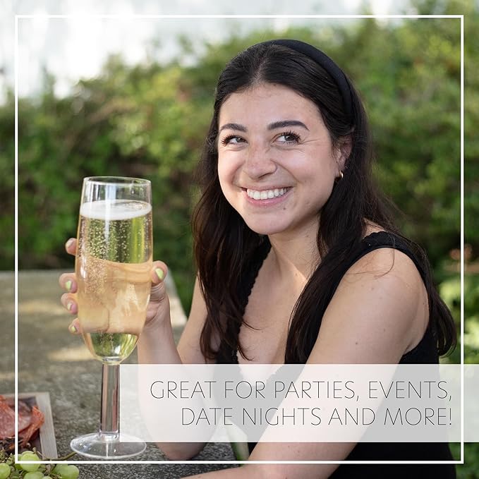 Oversized XL Giant 25oz Champagne Flute - Holds a Full Bottle of Champ - Made of Hand-Blown Glass NOT Plastic - Jumbo Glassware Fun for Thanksgiving, Bachelorette Trips, Birthdays- Holiday Xmas Gift