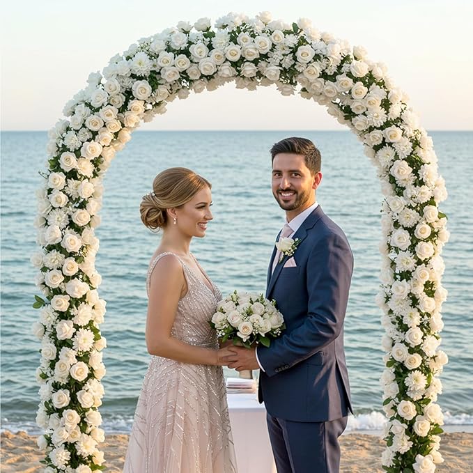 60PCS Artificial Roses Bulk, White Velvet Silk Fake Roses, Realistic White Flowers for Wedding Centerpieces, Bridal Bouquets, Home Decor, Baby Shower, Valentine's Day Party Decorations