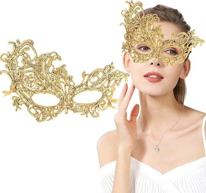 Exlinonline Lace Masquerade Mask Elastic,Fit for Adult,Soft Gentle Material,Specially For Costume,Thememed Party