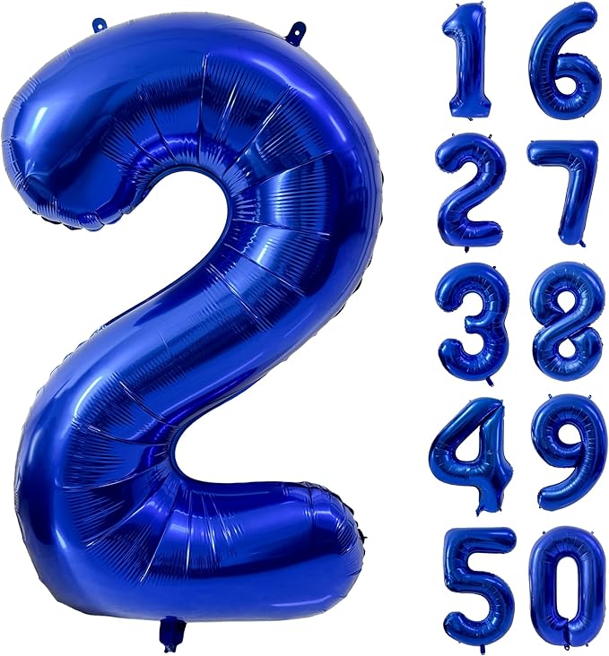 40 inch Navy Blue Number Balloon Dark Blue 2 Balloons Giant Foil Helium Balloons Blue Number 2 Balloon for 2nd Birthday Party Decorations