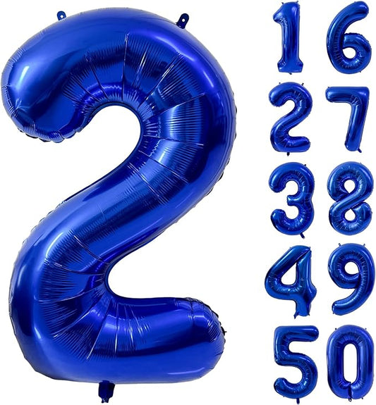 40 inch Navy Blue Number Balloon Dark Blue 2 Balloons Giant Foil Helium Balloons Blue Number 2 Balloon for 2nd Birthday Party Decorations