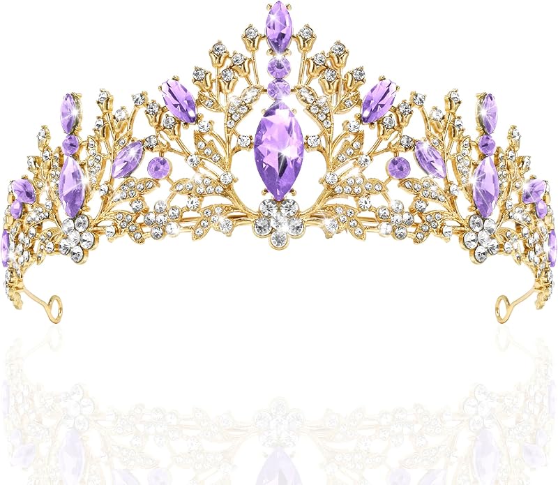 TAROSE Crowns for Women and Girls, Queen Crystal Gold Silver Tiaras with White Rhinestone and Combs, Goddess Crown for Wedding Bride Birthday Princess Bridal Shower Hair Accessories for Women