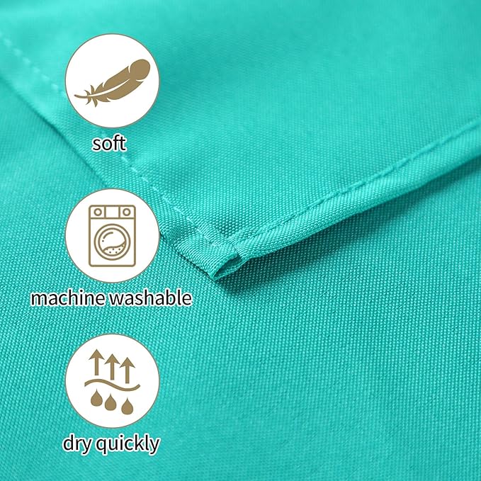 25pcs Polyester Cloth Napkins - 17 x 17 inch Turquoise Washable Dinner Napkins with Hemmed Edges for Restaurant/Wedding/Hotel(25,Turquoise)