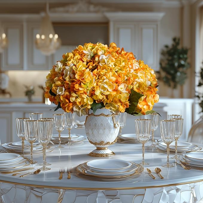 10PCS Faux Hydrangea Flower Hydrangea Artificial Flowers Hydrangea Bouquet Faux Flower Table Centerpieces for Home Wedding Bridal Bouquet Office Party DIY Floral Decor