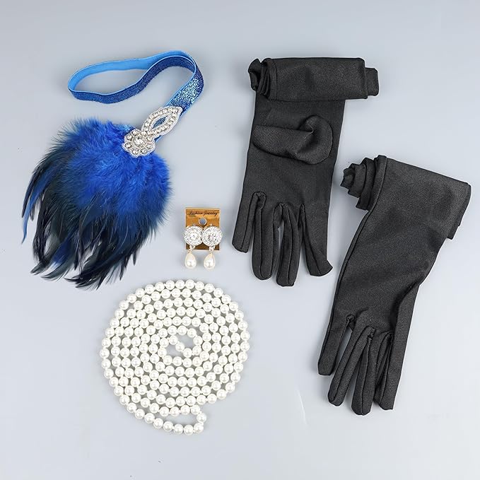 1920s Flapper Accessories Sets Roaring 20s Gatsby Costume Accessories Set for Women