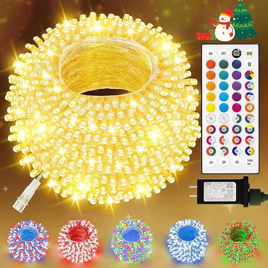 LitHome Color Changing Christmas String Lights, 35 Colors 66Ft 200 LED Christmas Lights Outdoor with Remote, Connectable Plug in RGB String Light for Xmas Tree Indoor Outside Party Holiday Decoration