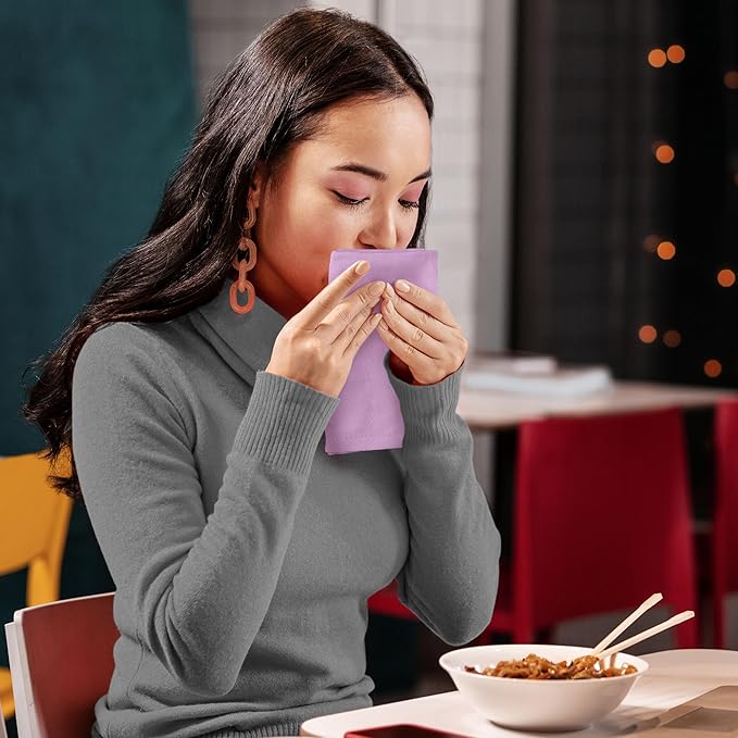 Utopia Kitchen Lavender Cloth Napkins [12 Pack, 18x18 Inch] Absorbent Cotton Blend Washable and Reusable for Dinner, Restaurant, Lunch, Wedding and Hotel