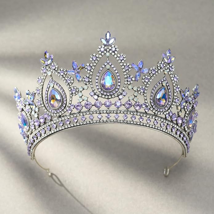 SWEETV Queen Crown for Women,Wedding Tiara for Bride,Princess Tiara,Quinceanera Pageant Crown Diadem