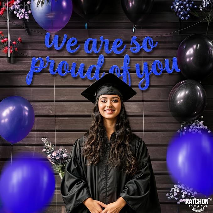 KatchOn, Felt We are So Proud of You Banner - 8 Feet, No DIY | Graduation Decorations 2025 | Graduation Decorations Class of 2025 | We are So Proud of You Sign for Grad Decoration 2025
