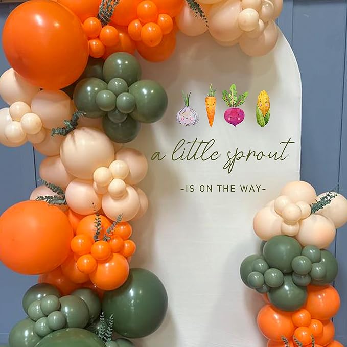A Little Sprout is on The Way Wall Decal - Baby Shower Party Sticker, Farm Themed Baby Shower Decor, Balloon Arch Backdrop Sticker, Gender Reveal Birthday Party Decoration Decors