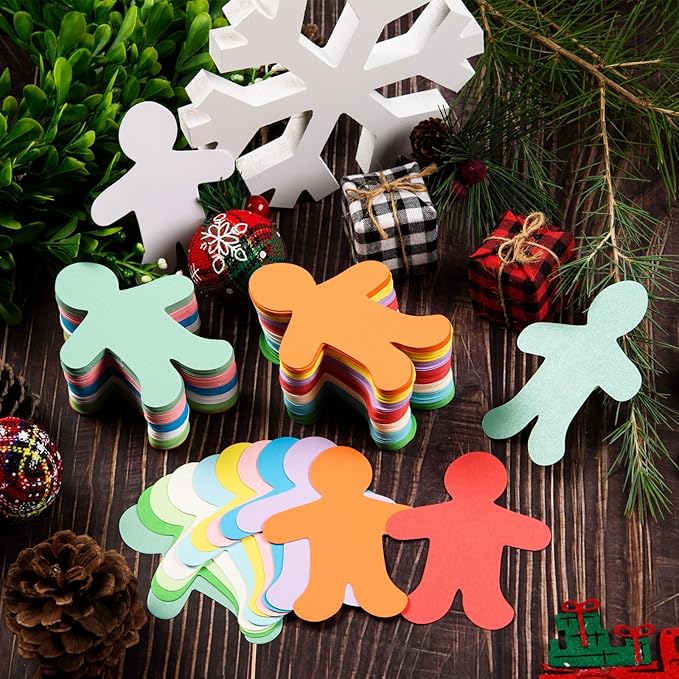 360 Pcs People Cutouts Paper Bulletin Board Decorations Colorful Person Cutouts Assorted Color Person Accent for Classroom Home School Decor Kids DIY Craft Project Supplies