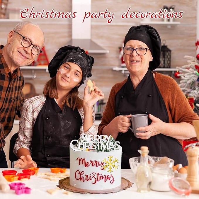 26 Pcs Snowflake Cupcake Toppers Acrylic Christmas Cupcake Toppers Mirror Frozen Cupcake Topper for Christmas Cake Decorations New Year Party Supplies