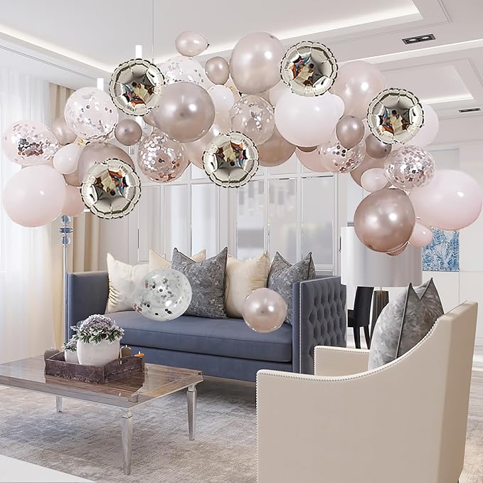 YHL Balloon Garland Arch Kit 71pcs (Silver/White assorted) for Party Decorations Anniversary/Birthday/Baby Shower/Wedding/Unicorn/graduation/festivals/carnivals etc