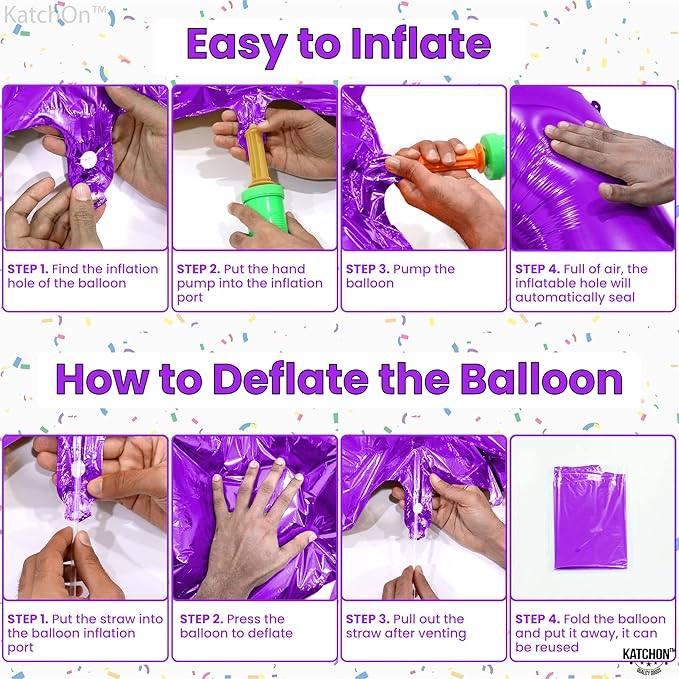 KatchOn, Purple 30 Balloon Numbers - 40 Inch | Purple 30 Balloons for Birthday | Purple 30th Birthday Decorations for Her | 30th Birthday Balloons for Her | Number 30 Balloons for 30th Birthday Decor