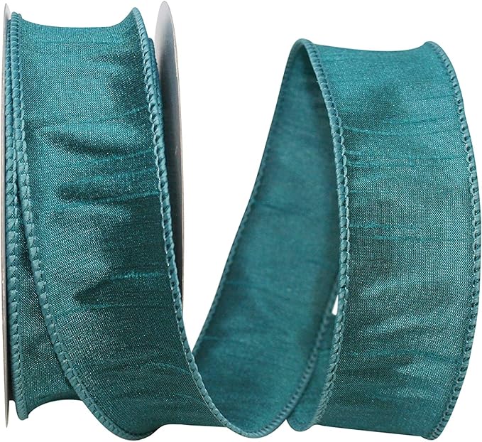 Reliant Ribbon 92975W-915-09F Dupioni Supreme Wired Edge Ribbon, 1-1/2 Inch X 10 Yards, Jade