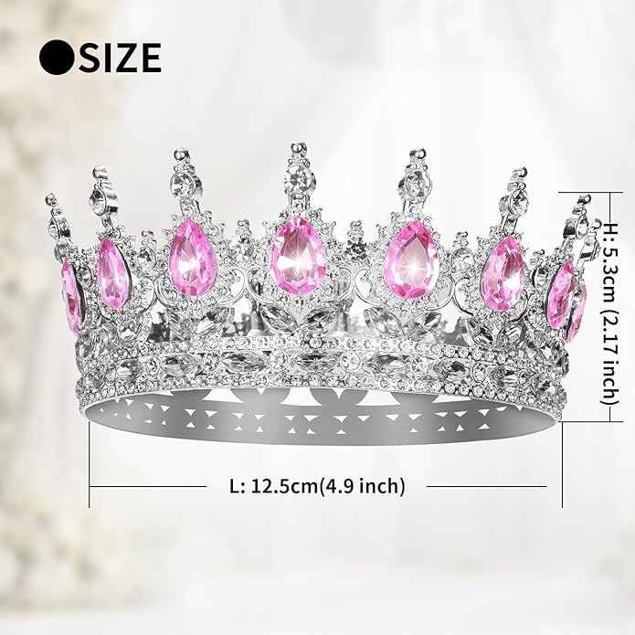 Crown for Women Crystal Rhinestone Wedding Tiara Queen Hair Accessories for Birthday Prom Pageant Princess Headband