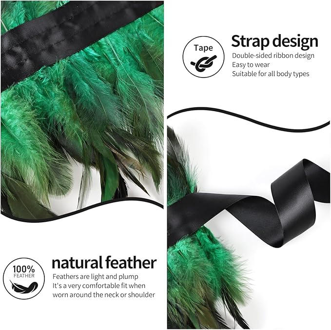 Gothic Natural Feather Shrug Feather Shawl Wrap Cape Victorian Collar for Halloween Cosplay Party Costume Accessories