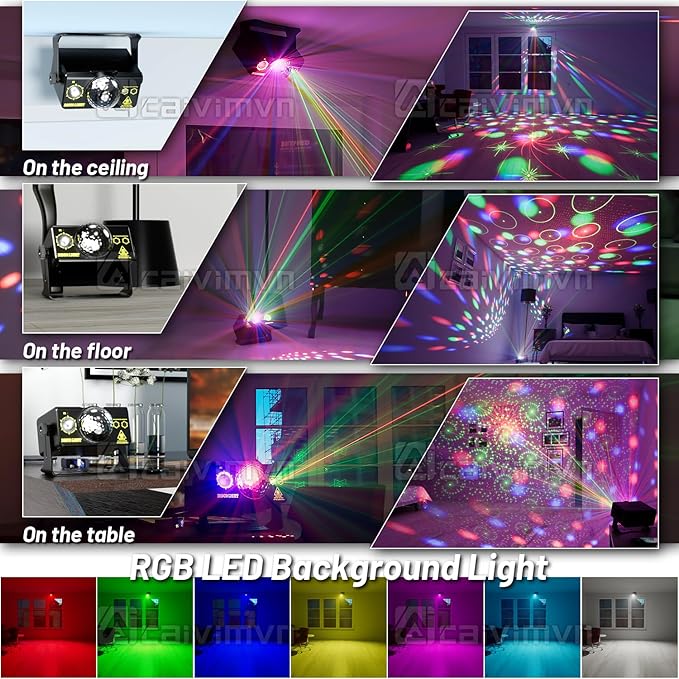 Party Lights Dj Disco Light Disco Ball Light LED Stage Strobe Lights Projector Sound Activated with Remote Control for Parties Club Bar Holiday Christmas Dance Gift Birthday Xmas Wedding Home Décor