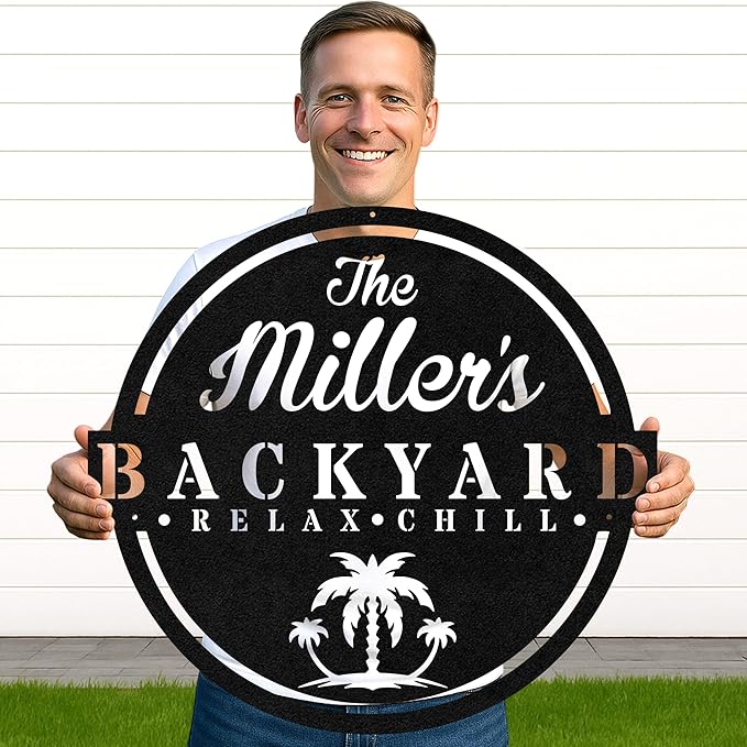 Custom BBQ Metal Sign Personalized Grill Name Wall Art for Outdoor Kitchen Patio Backyard Decor Fathers Gift for Dad Grandpa Husband Barbecue Smoker Area Sign, Grilling Lover Gifts 72