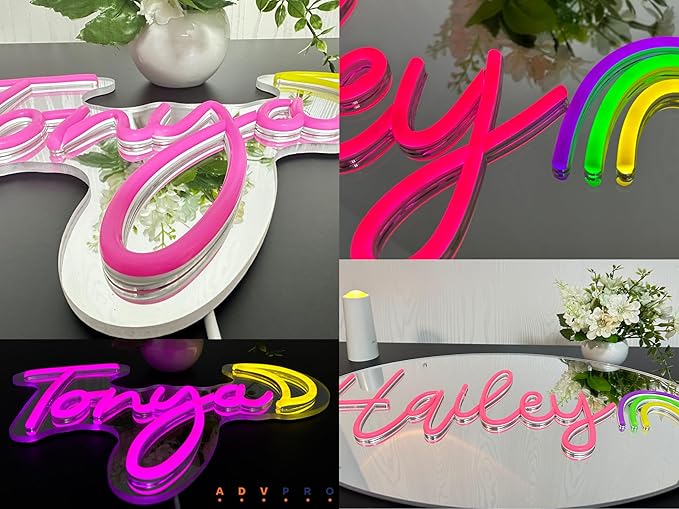 ADVPRO Custom Wedding LED Neon Signs, Customizable for Wall Decor, Birthday Party, Personalized Large Led Neon Light Sign with Surname, Name, Est Date
