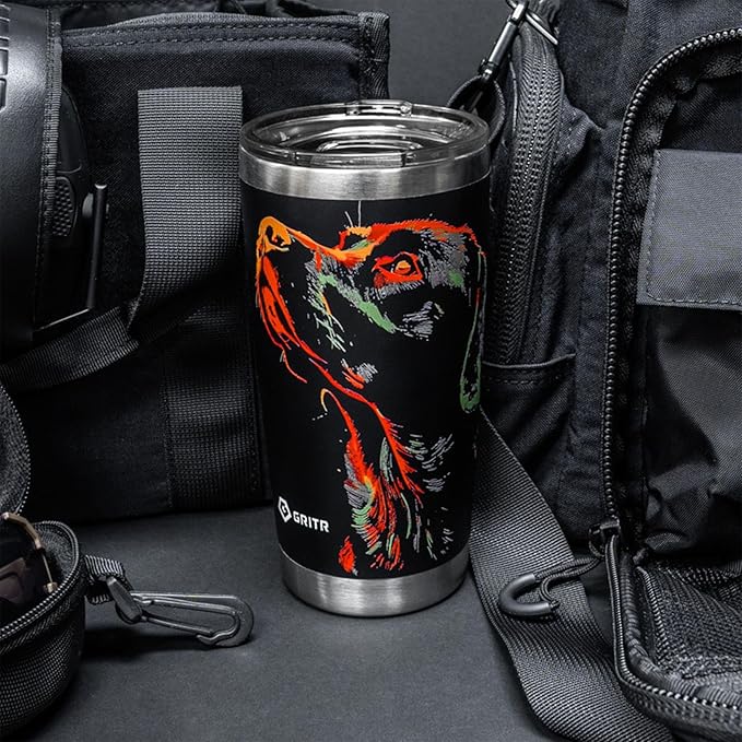 GRITR Stainless Steel Tumbler – 20oz/30oz, Insulated & Leakproof, Hot or Cold Drinks Anywhere, Travel Tumbler with Straw and Lids for Coffee, Water & Smoothies