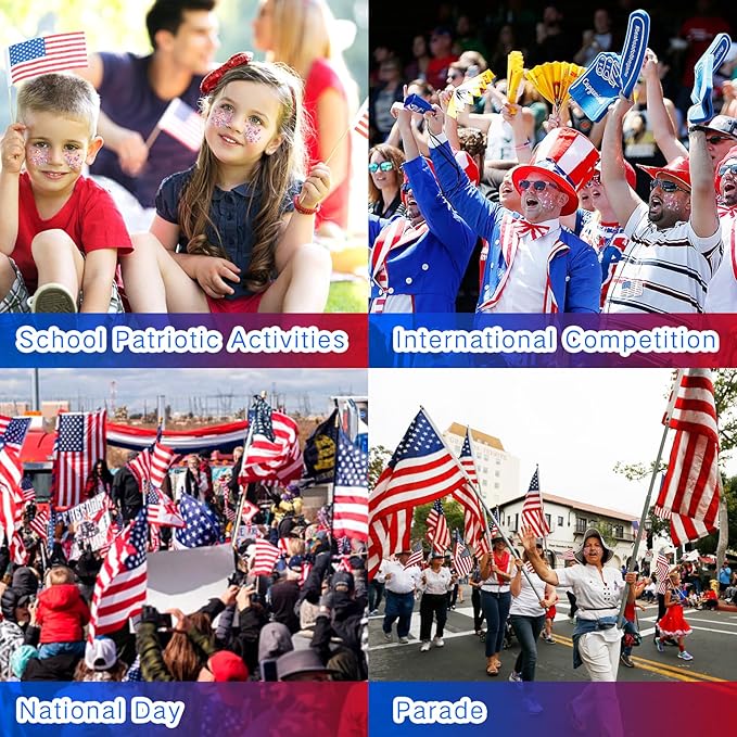 Red White Blue USA Patriotic Face Glitter,4th of July Accessories Hair Glitter for Kids,Blue Body Glitter Face Paint,Fourth of July Outfits for Women,Festival Party Celebrations Makeup