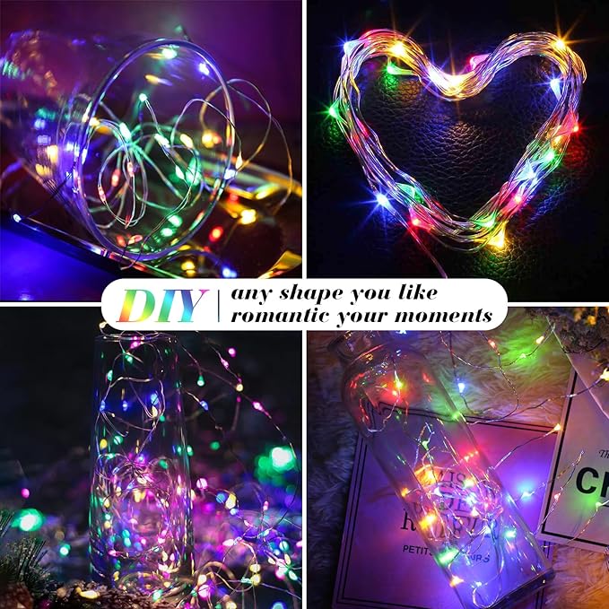 ZGWJ 6 Pack Fairy Lights Battery Operated with Remote, 7ft 20LED Mini Fairy String Lights with Timer 8 Modes Waterproof for Halloween Christmas Tree DIY, Parties, Bedroom Decorations Multicolored