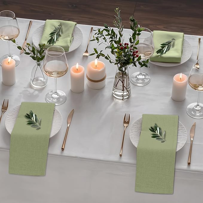 Ruvanti Linen Napkins Set of 12, 18x18 Cloth Napkins, Cotton Linen Blend Napkins Cloth Washable, Soft, Reusable Dinner Napkins for Wedding, Parties, Christmas, Thanksgiving, Everyday Use-MartiniOlive