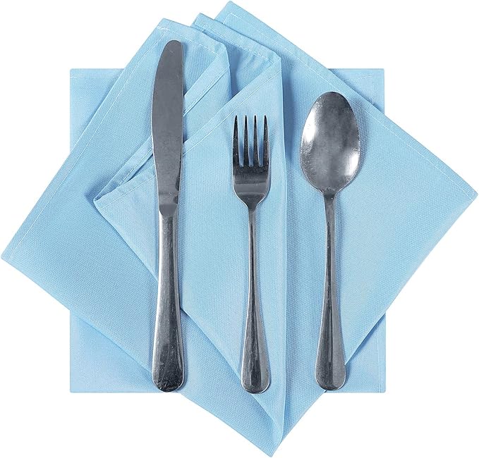 Cloth Napkins 20x20 inch Washable Polyester Dinner Napkins Soft Table Napkins for Wedding Party Dining Banquet(Blue Mist,25PCS)