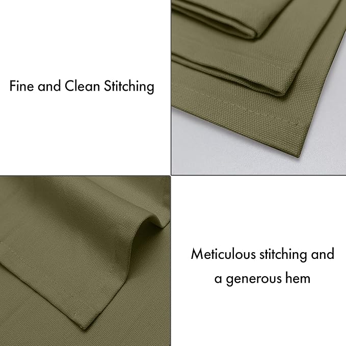 Ruvanti Premium Cloth Napkins Set of 12, 18x18 Inches, 100% Cotton, Washable, Soft & Absorbent, Perfect for Wedding, Christmas, ‎Thanksgiving Dinners -Capulet Olive