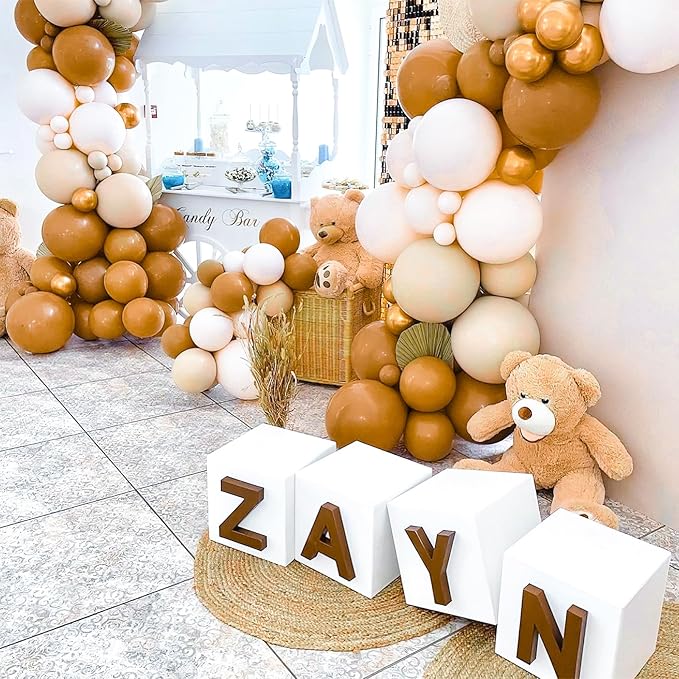 PartyWoo Light Brown Balloons 50 pcs 12 Inch Caramel Brown Tan Boho Neutral Balloons for Graduation Birthday Wedding Baby Shower Gender Reveal Forest Jungle Safari Party Decorations Brown-F10