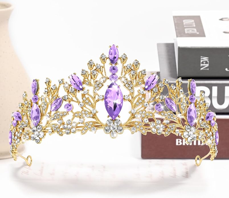 TAROSE Crowns for Women and Girls, Queen Crystal Gold Silver Tiaras with White Rhinestone and Combs, Goddess Crown for Wedding Bride Birthday Princess Bridal Shower Hair Accessories for Women