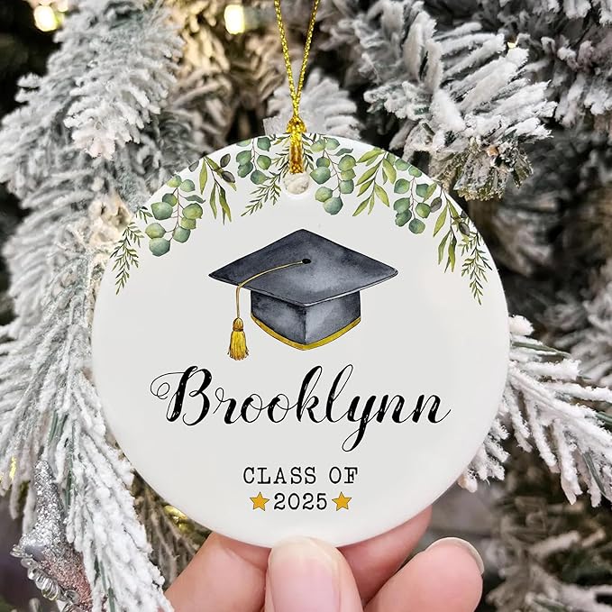Personalized Graduation Christmas Ornaments 2025, Class of 2026 Ornament, Graduate Keepsake Gifts for Him Her, Custom Graduation Ornament with Name and Year, Senior Student Gifts, Grad Gift 2025