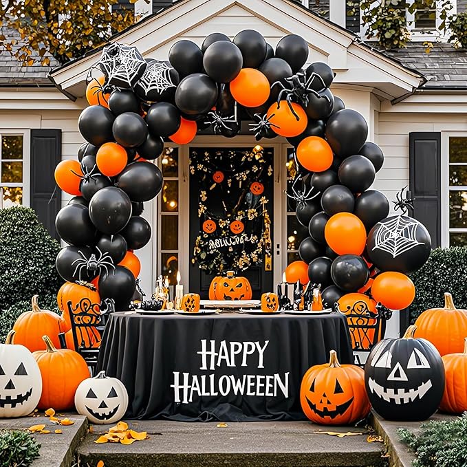 Black Halloween Balloons 110Pcs Black Balloon 12 inch, Latex Balloons for Birthday Party Baby Shower Wedding, Halloween Party Decorations and Spooky Party
