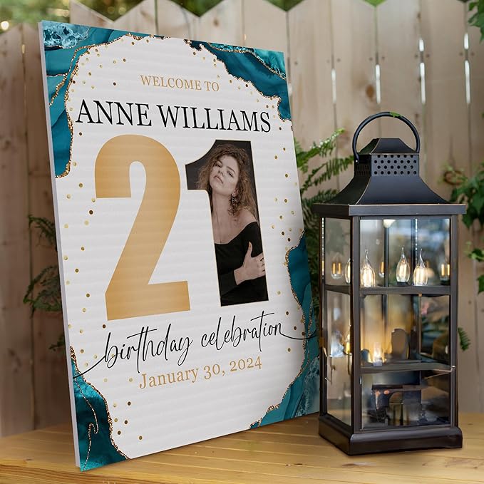 18"x24" Custom Welcome Sign for Party, Personalized Welcome Sign for Birthday Party, Custom Sign in Acrylic, Foam Board, or Coroplast Welcome Signs B (Design B)