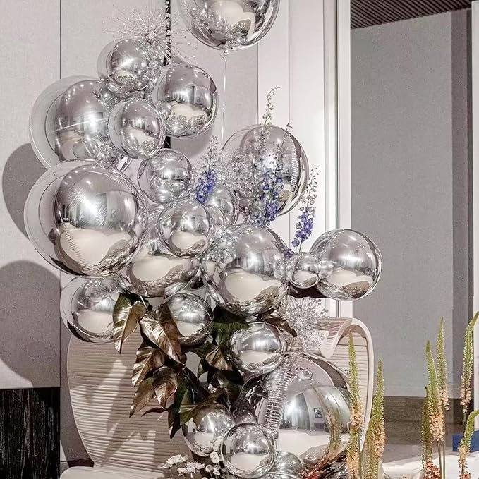 Labeol Silver Balloons Different Sizes 139PCS 18/12/10/5 Inch Balloon Garland Arch Kit Quality Latex Balloons Decorations for Party Birthday Graduation Wedding