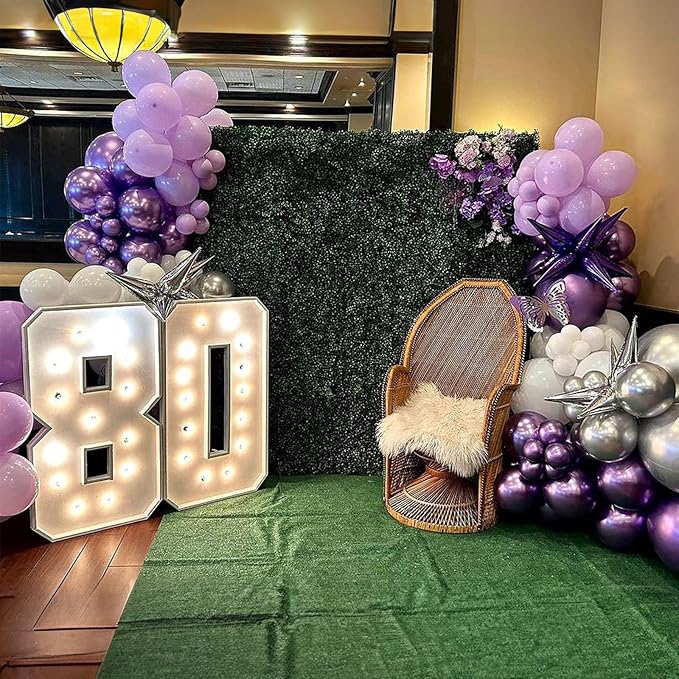 Purple Silver Balloons, 12 Inch Metallic Purple Silver Balloons Light Purple Silver Latex Balloons Lavender Silver Confetti Balloons for Princess Party Girl Birthday Wedding Baby Shower Decorations