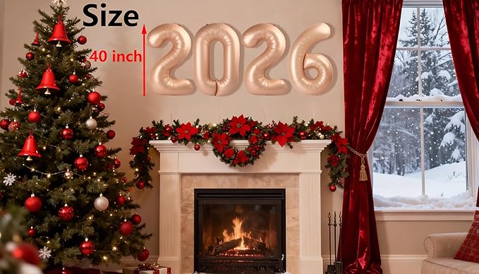 2026 number balloon brown light