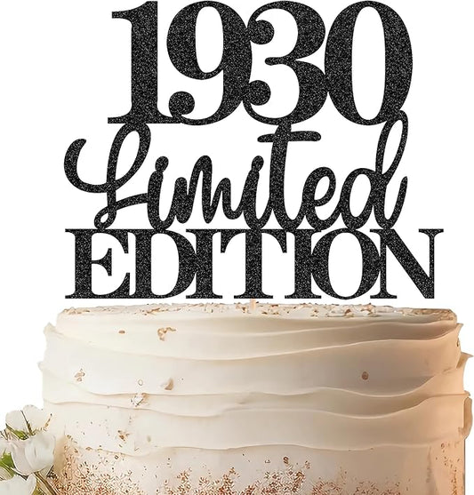 Limited EDITION 1930 Cake Topper - Black Glitter Happy 95th Birthday Party Cake Decoration Supplies, Cheer to 95 Years Cake Bunting Decor for 95th Birthday Party Photo Booth Props