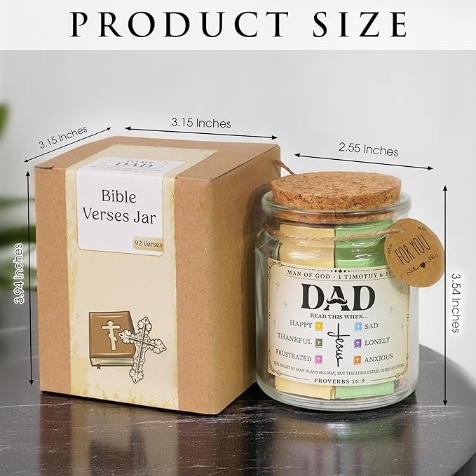 Bible Jar For Dad, Fathers Day Gifts For Dad, Christian Gifts for Men,Gifts For Dad, Prayer Jar, Hope Jar, Bible Stuff, Scripture Gifts.