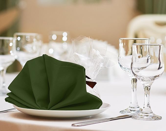 Utopia Kitchen Olive Cloth Napkins [12 Pack, 18x18 Inch] Absorbent Cotton Blend Washable and Reusable for Dinner, Restaurant, Lunch, Wedding and Hotel
