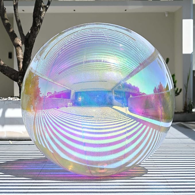 Yescom 59" Inflatable Mirror Ball Giant Iridescent Reusable Hanging Large Disco Balloon Decoration for Party Wedding Event Concerts Stage Decor