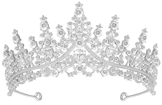 Tiara Crown for Women, Queen Tiara for Birthday Prom Bridal Party Custome Silver